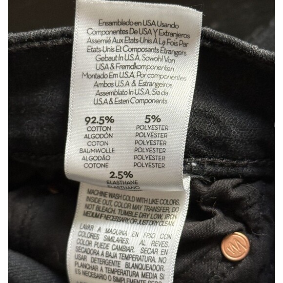 MOTHER Anthropologie The Insider Crop Jeans 26 in Not Guilty Black Hemmed Flare - Picture 13 of 15